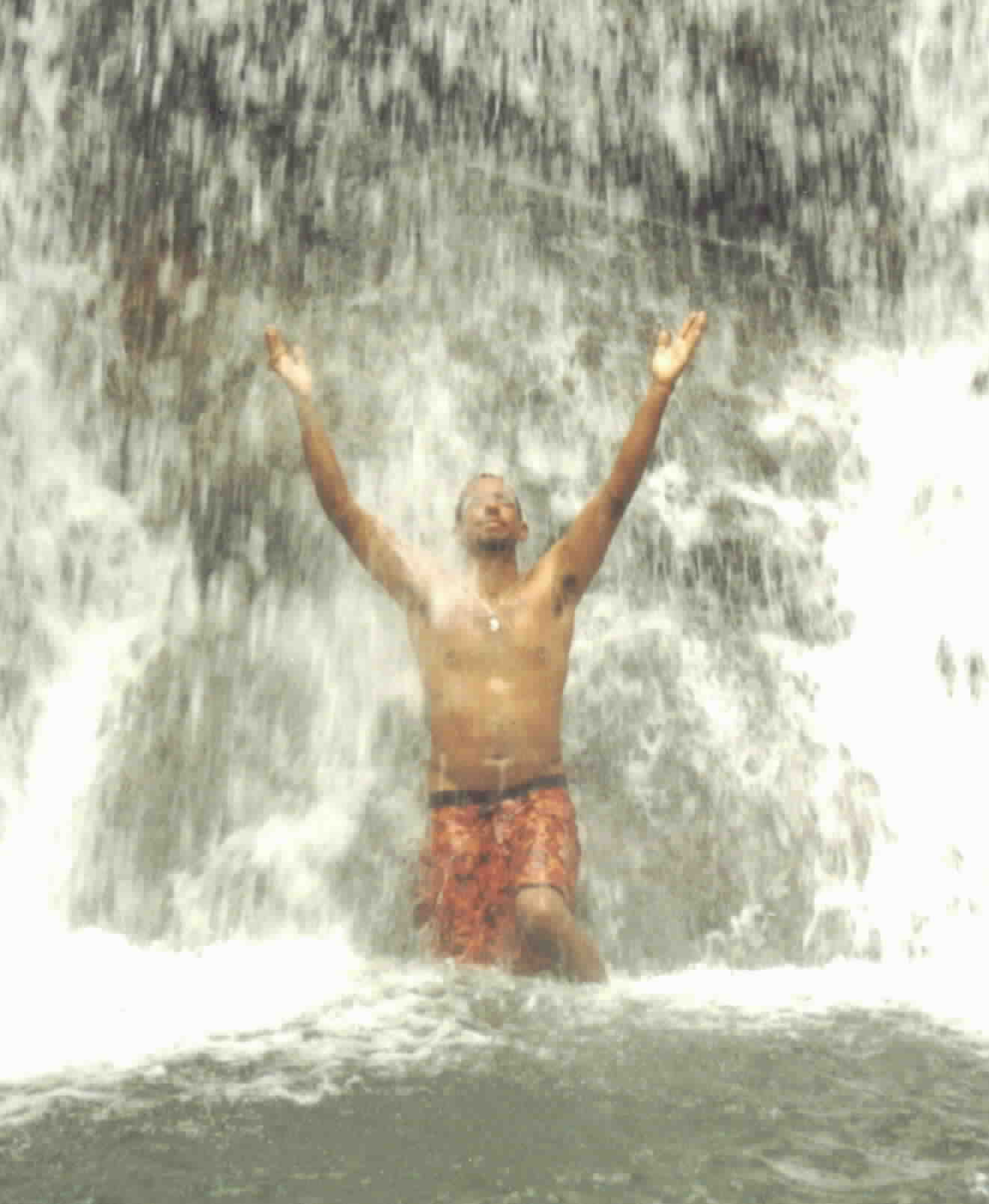 Alex in Waterfall, El Yunque